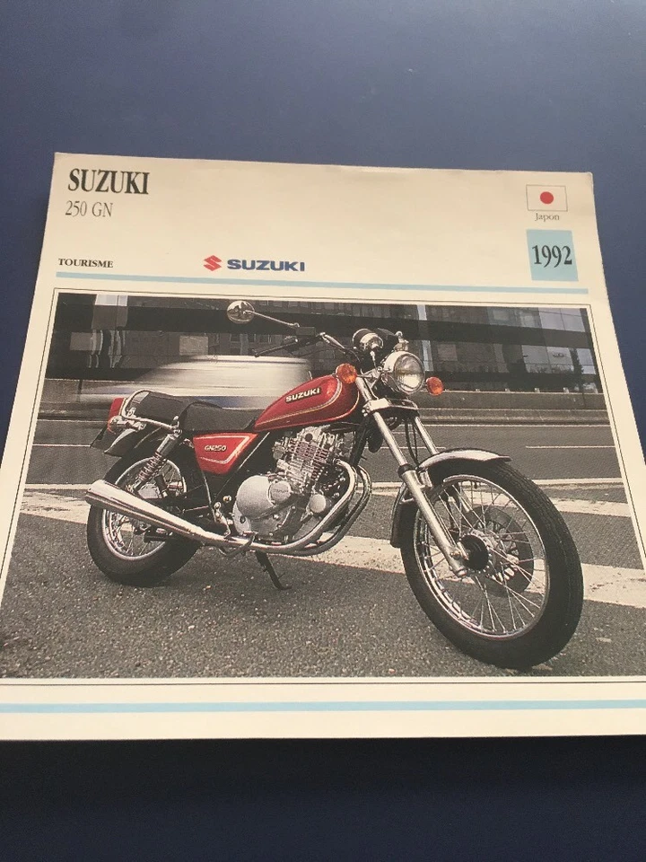 Suzuki 250 Gn 1992 250GN GN250 Tarjeta Moto Colección Atlas Japón - Imagen 1 de 2