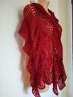 Vintage Red Crochet Shawl / Stole / Wrap