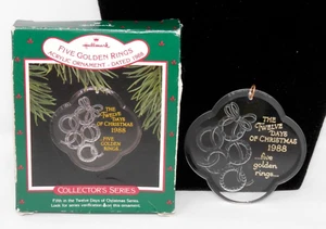 Hallmark The 12 Days of Christmas Acrylic Ornament 1988 Five Golden Rings - Picture 1 of 6