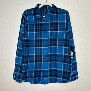 NWT Volcom Plaid Flannel Long Sleeves Button Down Shirt - Picture 1 of 12