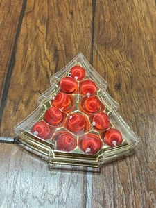 Christmas/Holiday set of 12  Small Red Satin ornaments - Picture 1 of 4
