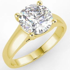 1.56 Ct Round Cut VVS2/F Solitaire Diamond Engagement Ring 14K Yellow Gold - Picture 1 of 6