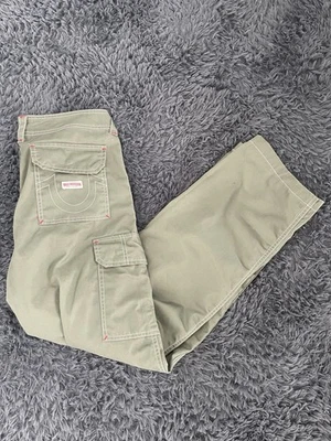 True Religion Big T 军用工装裤卡拉马塔橄榄绿色 MSRP | 女式 29 — 第 1/4 张图片