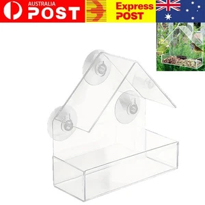 Window Wild Bird Feeder Suction Hanging Acrylic Perspex Clear Viewing - Picture 1 of 12