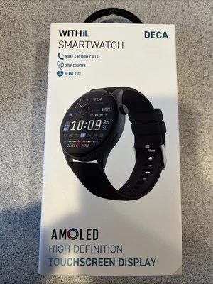 Withit Smartwatch Black Touchscreen Display NEW Amoled DECA (NEW)