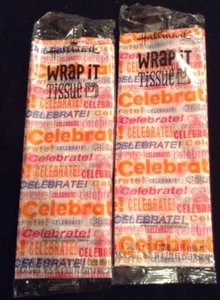 Lot of 2 Hallmark Wrap it UpTissue Celebrate Theme 6 sheets 19" x 2.17' - Picture 1 of 7