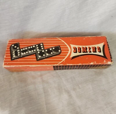 Vintage Dominoes Western Germany Wood Set Original Box  - Image 1 of 4