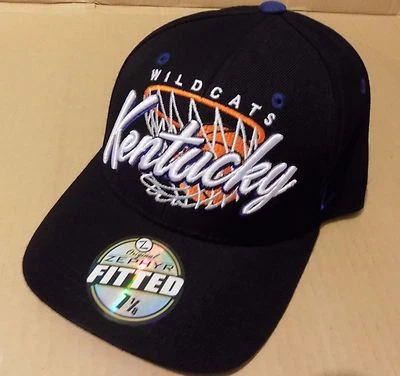 KENTUCKY WILDCATS Zephyr Black Basketball Fitted Cap Hat size 7 5/8 - Image 1 of 4