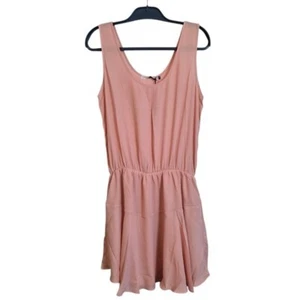 Vestido de Verano Three Eighty Two Mini Acampanado Falda Forrada Semi Transparente Beige Mediano - Imagen 1 de 13
