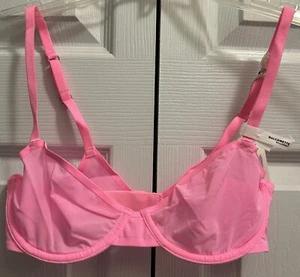 Aerie Smoothez Pink Mesh Balconette Bralette Size 32C NEW - Picture 1 of 4