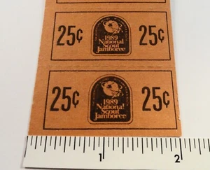 RARA tira de boletos en efectivo de BSA Jamboree: 1989 - (10) 25 centavos con logotipo de Jambo - Imagen 1 de 4