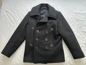 Buzz Rickson x William Gibson Navy Pea Coat Jacket Japan - Black - 36 S -BR12394 - Picture 1 of 7