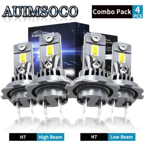 10000K Combo 4x H7+H7 High Low Beam Cool White Super Bright LED Headlight Bulbs - Picture 1 of 16