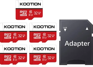 Kootion 5 Pack 32 GB Micro SD Cards High Speed Micro SDHC UHS-I Adapter - Photo 1 sur 4