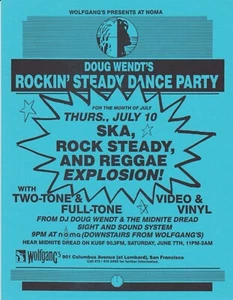 Doug Wendt's ROCKIN' STEADY DANCE PARTY Wolfgang's Presents at NOMA July 1986 SF - Picture 1 of 1