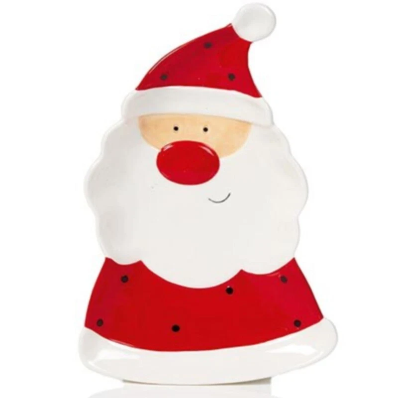 Christmas Tableware Red Jingle Santa Father Christmas Shaped Plate - Image 1 of 1