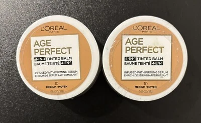 2x L'oreal Age Perfect 4 in 1 Tinted Balm Firming Serum # 10 Medium Foundation - Image 1 of 2