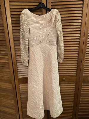 Mary McFadden Couture Long Sleeve Pleated Evening Gown Dress Size 8 - Image 1 of 4
