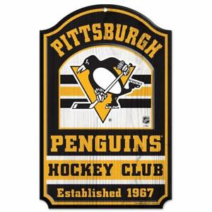 Pittsburgh Penguins 11x17 Licensed NHL Wood Hockey Club Sign