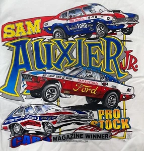 VRHTF NHRA VERY COOL VTG "SIGNED BY SAM AUXIER JR 60'S PRO STOCK CARS" XL SHIRT - Picture 1 of 6