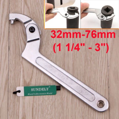 32mm-76mm (1 1/4"-3") Round End Adjustable Hook Pin Wrench C Spanner Tool - Image 1 of 4