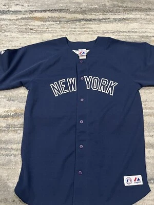Rare Vintage New York Yankees Jersey MAJESTIC Youth XL 18/20  #2 Derek Jeter MLB - Image 1 of 4