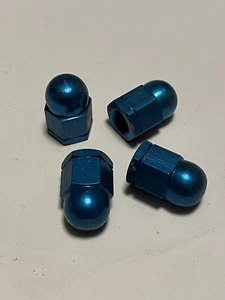 Vintage 1980er NOS Oldschool BMX Fahrrad blau Achsmuttern 4er Set - Bild 1 von 5
