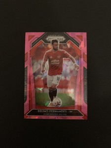 2020/2021 Panini Prizm Premier League Bruno Fernandes Pink Cracked Ice  #12