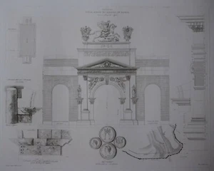 Rossini 1836 Restauro archeologia Arco di Druso Roma Architecture details Rome - Picture 1 of 3