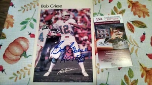 BOB GRIESE Signed Sports Illustrated mini poster JSA cert. Miami Dolphins HOF - Picture 1 of 1