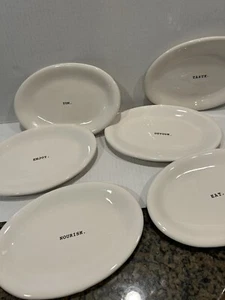 Rae Dunn Artisan Collection Magenta Vorspeise Oval Teller Geschmack Genießen Set 6 - Bild 1 von 9