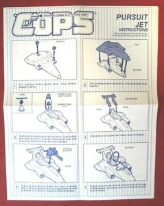 Cops N Crooks BLUEPRINT Pursuit Jet Original Instructions 1989 Hasbro - Picture 1 of 2