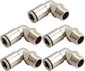Messing Bpl Druck zum Verbinden von Luftarmaturen Ellbogen 3/8"" Rohr Od x 3/8"" Npt Stecker 90 Grad - Bild 1 von 11