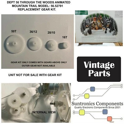 DEPT 56 THROUGH THE WOODS MOUNTAIN TRAIL PLASTIC 4 PC GEAR KIT(unit not for sale - Image 1 of 2