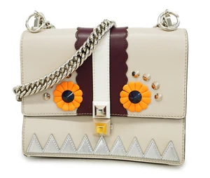 Auténtico Bolso Fendi Tachonado Kan I Faces Vitello Liberty Lucido Cuero Catalán - Imagen 1 de 14