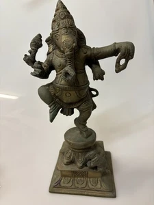 Elefante hindú Nepal de latón Ganesha de colección bailando 11" ARTÍCULO RARO - Imagen 1 de 20