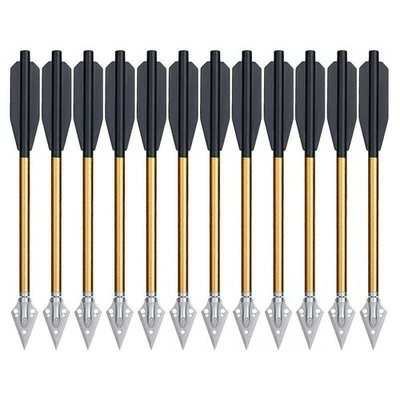 12X 6.7" Crossbow Bolt Blade Broadhead Aluminum Arrows Screw-in Archery Hunting - Image 1 of 4
