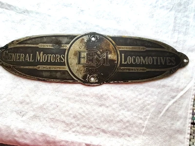 Placa de constructor de locomotora General Motor 1949 vintage # 0440 - 15" Foto 1 de 4