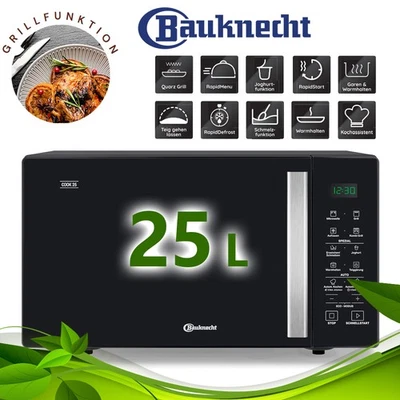 Mikrowelle mit Grill 25 Liter 900 Watt 7 Leistungsstufen LED Display Bauknecht