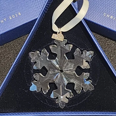 00730 Swarovski Adorno de Navidad Copo de Nieve 2016 Adorno de Cristal con Caja Foto 1 de 4