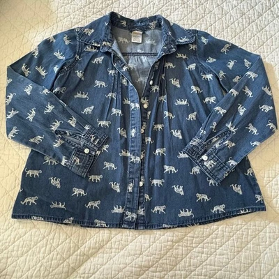 GYMBOREE Niñas Denim Guepardo Chambray Túnica Talla 10 Ropa de Calle Verano Informal Looky Foto 1 de 4