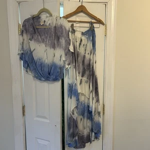 Surf Gypsy Crop Top / Skirt Set Small Tie Dye Beachy Boho Festival Vacation - Picture 1 of 15