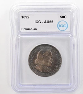 1892 Columbian Exposition Commemorative Half Dollar AU55 ICG Nice Tone *9114 - Picture 1 of 3