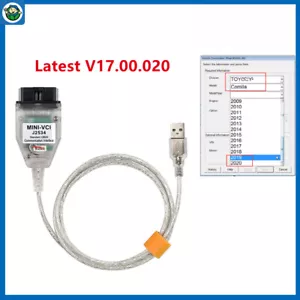 Mini Vci For Toyota J2534 OBD2 Car Diagnostic Cable FTDI Chip TIS Techstream - Foto 1 di 10