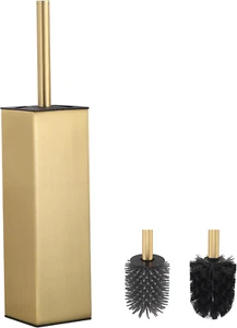 Toilet Brush and Hoder Set Brushed Gold Freestanding for Bathroom - Picture 1 of 6