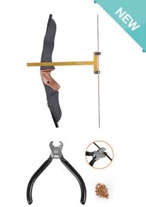 Bow String Nocking Buckle Plier Bow String Nock + Bow Gold T Square Measure Tool - Picture 1 of 6