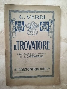 G VERDI - IL TROVATORE DRAMMA QUATTRO PARTI - ED: RICCORDI (GV) - Foto 1 di 1