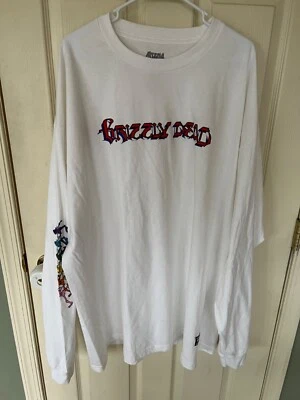 NEW GRIZZLY GRIPTAPE X GRATEFUL  DEAD L/S WHITE T-Shirt 4XL COLORFUL SKELETONS - Image 1 of 4