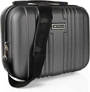 Vanity Case Rigida - Astuccio Da Toilette Da Donna/Uomo Da Viaggio Con Tracolla - Foto 1 di 12