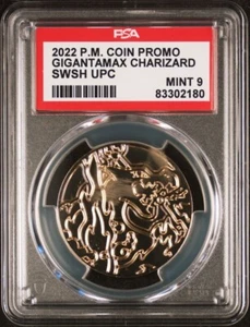 PSA 9 MINT Gigantamax CHARIZARD Sword And Shield Promo UPC Metal Coin Pokemon - Picture 1 of 1